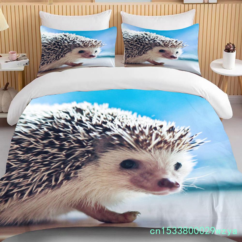 Animal Fofo Conjunto de Cama de Ouriço Queen Fofo Roupas Edredom/Capas de Edredom e Fronha Para Adultos Crianças Capa de Colcha