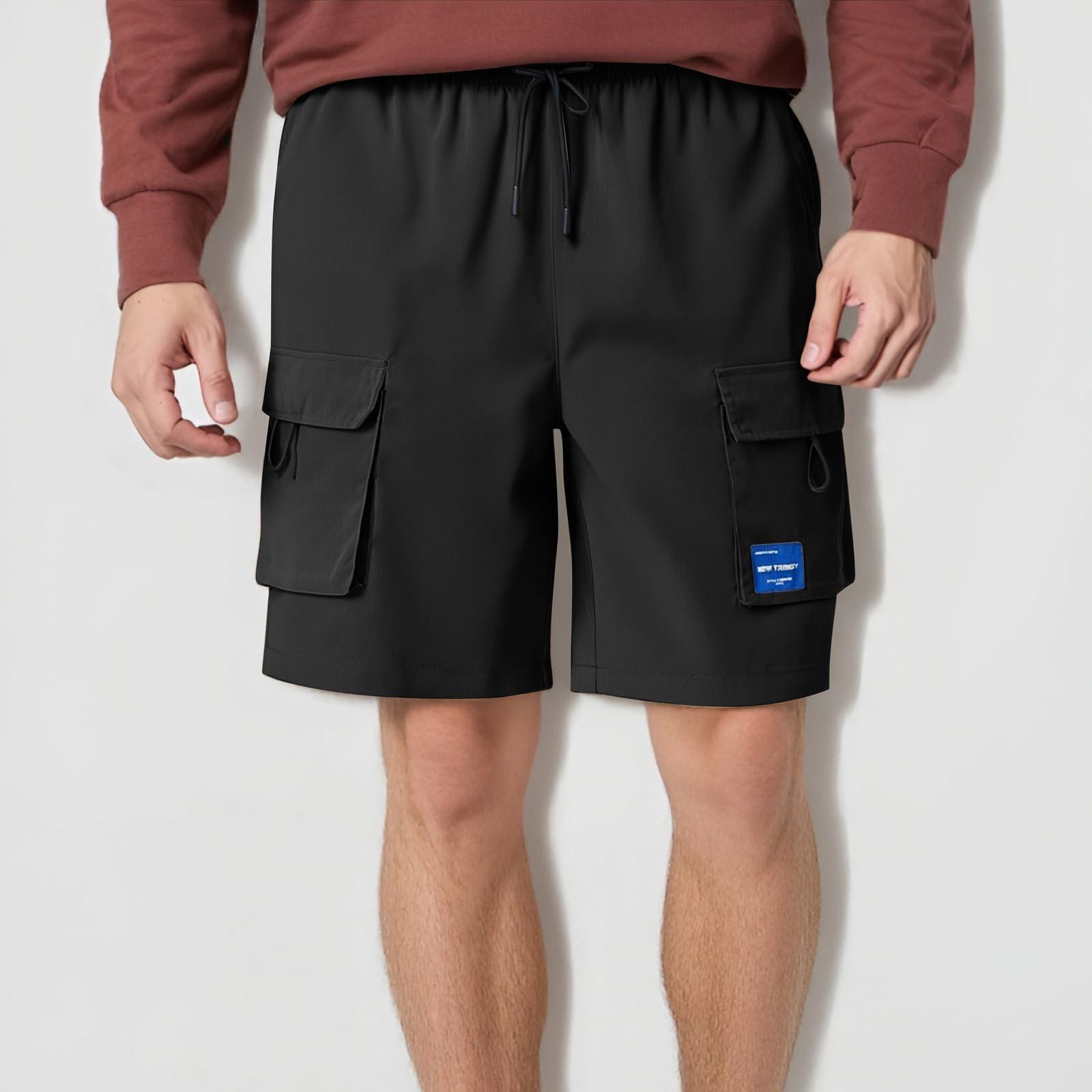 

Мужские спортивные штаны со шнуровкой, мужские шорты-карго, повседневные брюки L чёрный