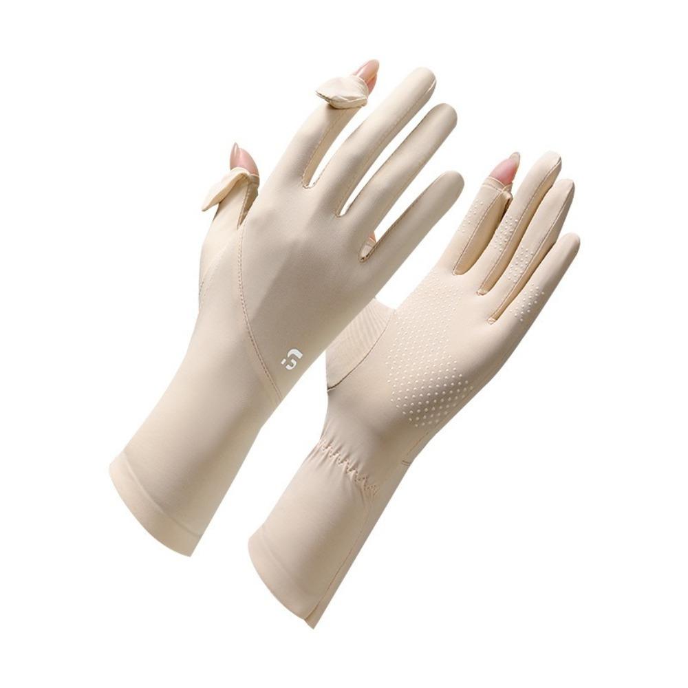 Anti-UV Sunscreen Gloves Touch Screen Driving Mittens New Ice Silk Gloves  Summer