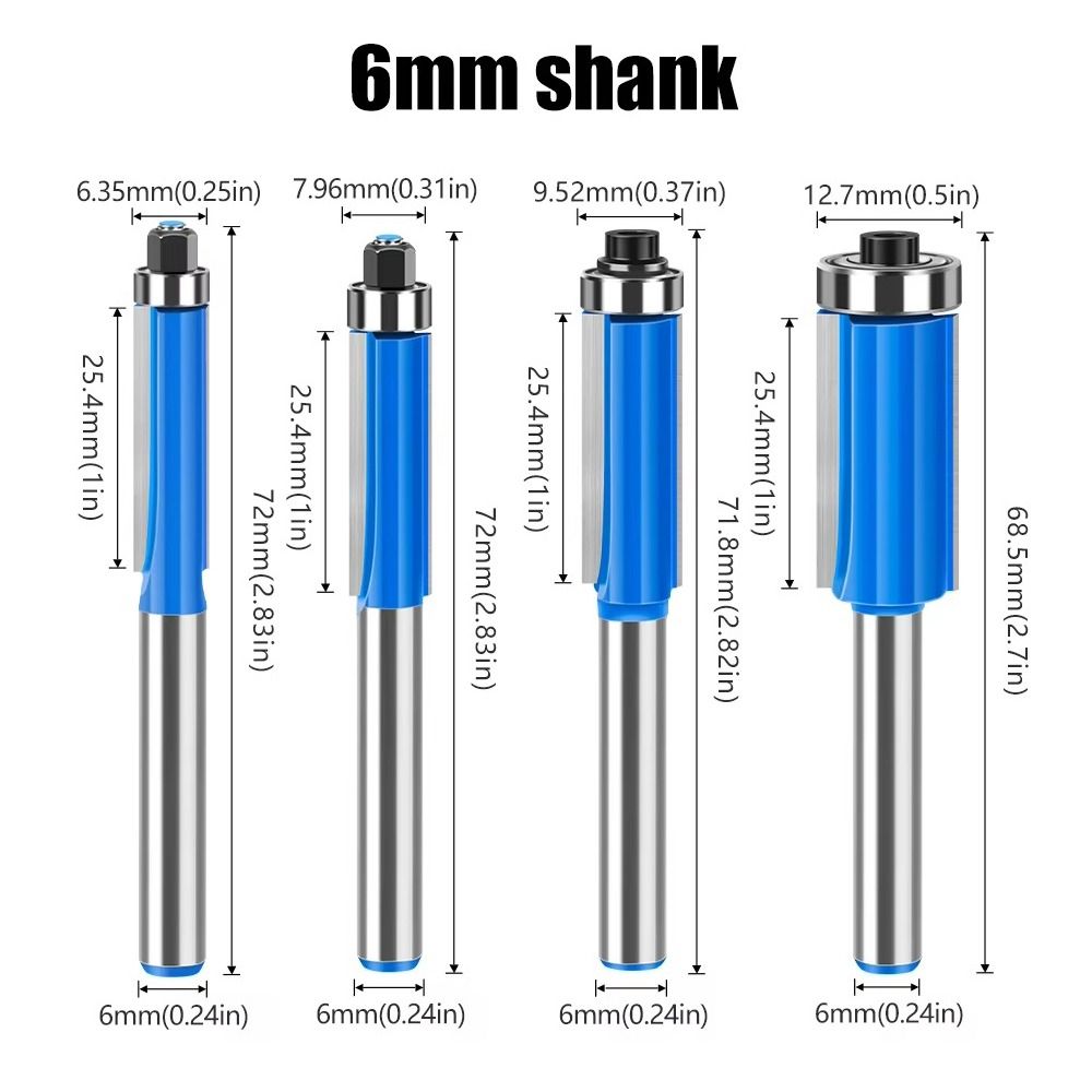 With Bearing Flush Trim Bit Tungsten Carbide Router Bit New Woodworking Tools