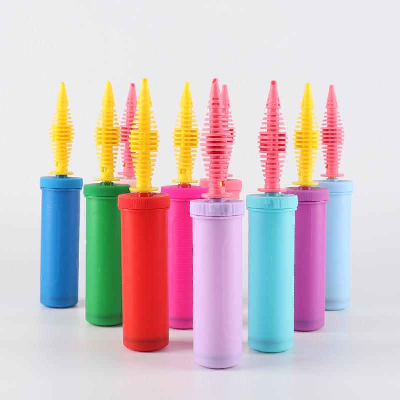 Mixed Color Portable Balloon Hand Pump with Angled Mouth