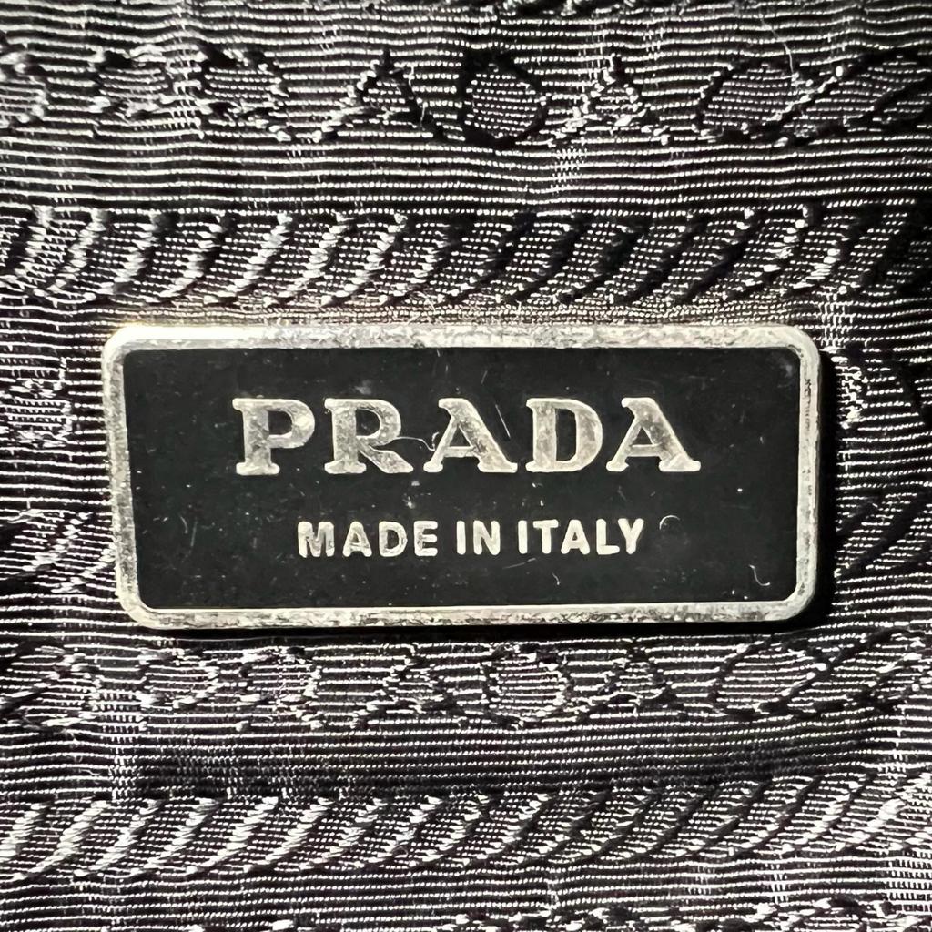 PRADA Triangle logo Tote Bag black Women used