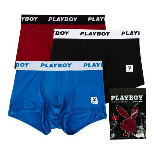 

[Playboy] Мужские боксеры Whitelabel из вискозы, 1 шт. PMD2103 [Доставка из Кореи] 100% Оригинал Black - 105