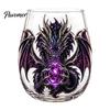 Stylish Beverage Container Dragon Pattern Glass Water Cup, Lead-free Drinking Glass, Mythical Creature Themed Cup for Iced Drinks Home Office