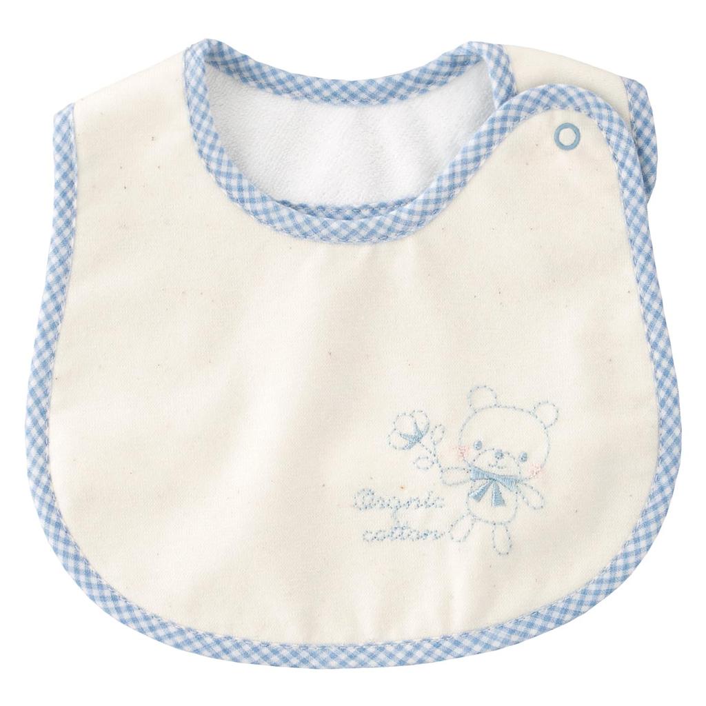 Baby Castle Berna Made In Japan Bib, Usakuma, Blue,