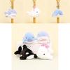 Soft Marine Animal Plush Toy 12cm Whale Dolphin Shark Keychain Gift