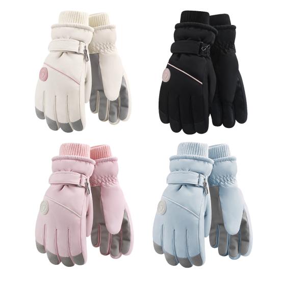 1 Pereche Mănuși Schi Femei Antiderapante Impermeabile Rezistente la Vânt Touchscreen Lână Termice Mănuși Iarnă Vreme Rece Calde Groase Mănuși Ciclism Exterior