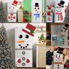 Jul Snögubbe Klistermärken Kylskåp Fönster Dekorativa Dekaler Julhelg Dekoration Roligt Uttryck Kylskåpsklistermärken