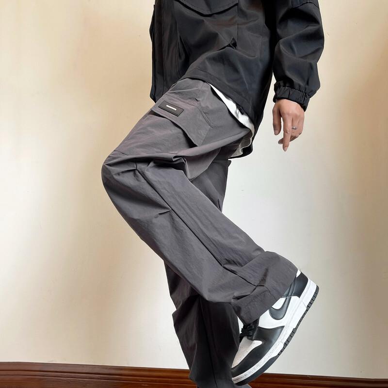 Wassup Sohot Men's Retro Ice Silk Cargo Pants