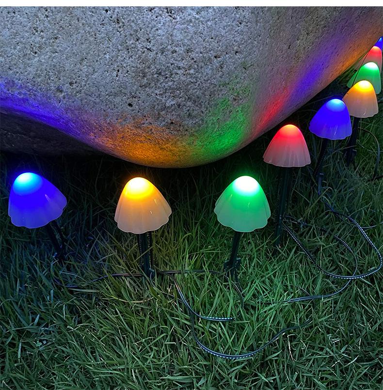 Waterproof Solar Mushroom String Lights for Outdoor Courtyard & Garden Decoration