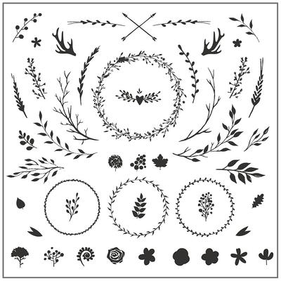 Exquisite Garland Clear Silicone Stamp Cute Leaves Flower Transparent Stamp for DIY Greeting Cards Journaling Decoration