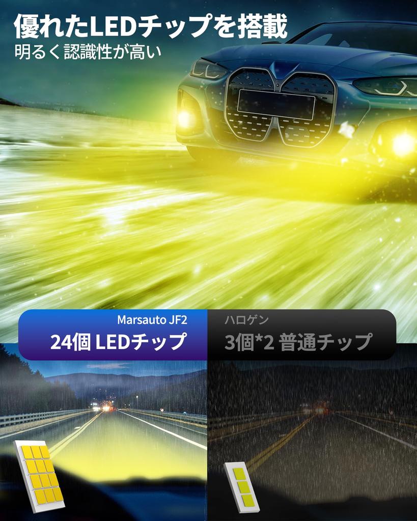 Marsauto H11 LED Fog Super Bright H8 LED Fog Vehicle Inspection LED Fog H16 IP68 Waterproof and Instant 24 LED DC12V Over Hours Set of Warranty