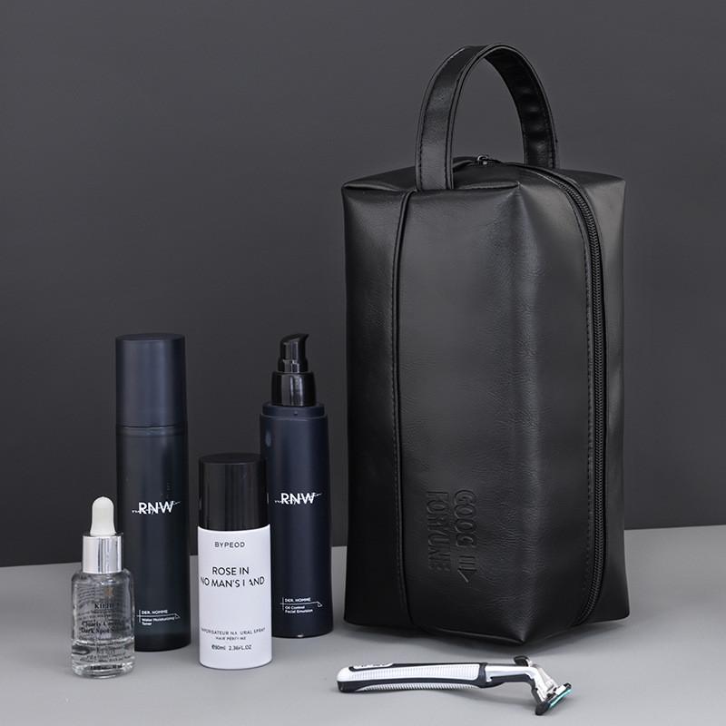 Travel Mens Toiletry Bag Pu Water Resistant Organizer For Business Trip