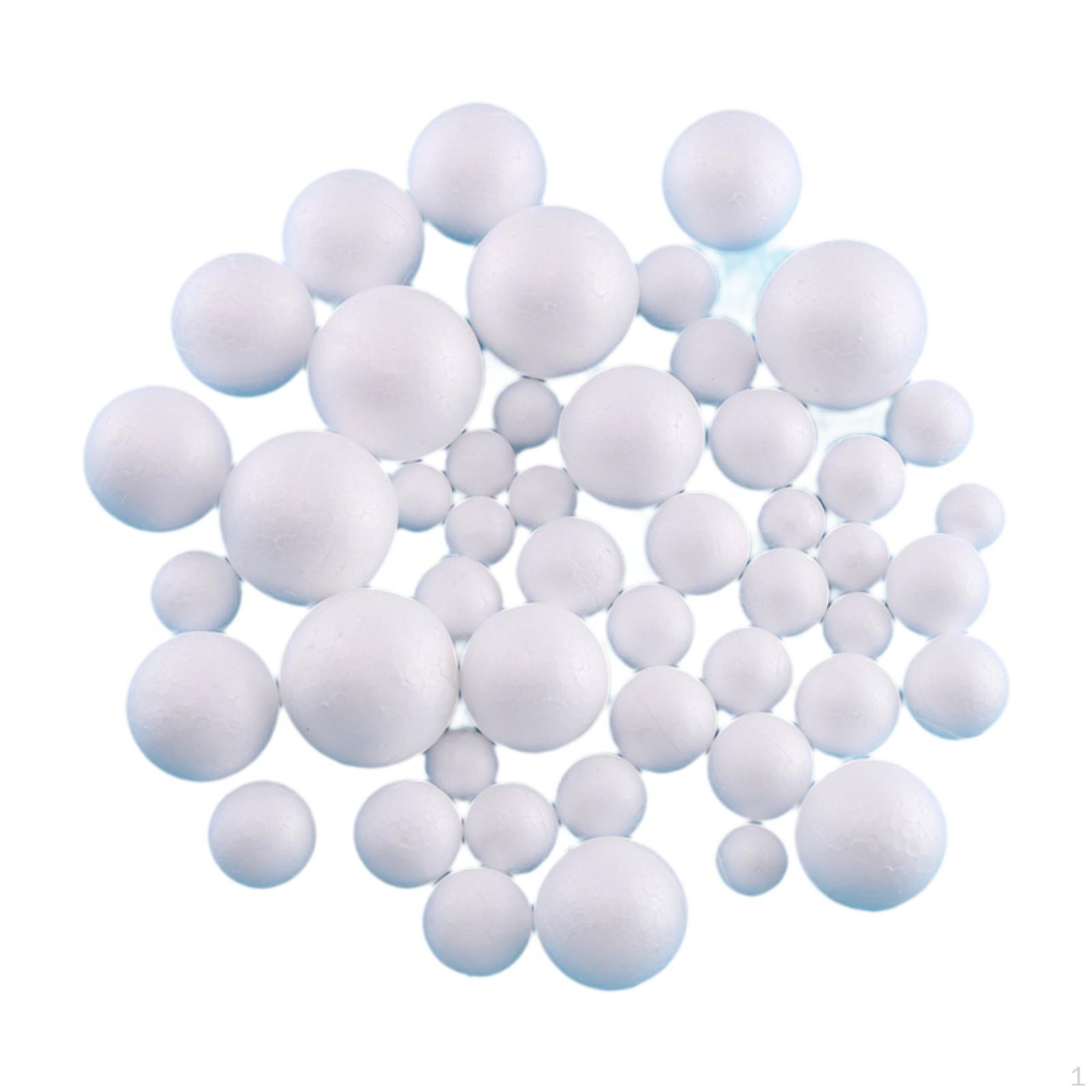 

48x Foam Balls Sphere 6 Sizes Kids Round Polystyrene for Wedding Home Modeling Science