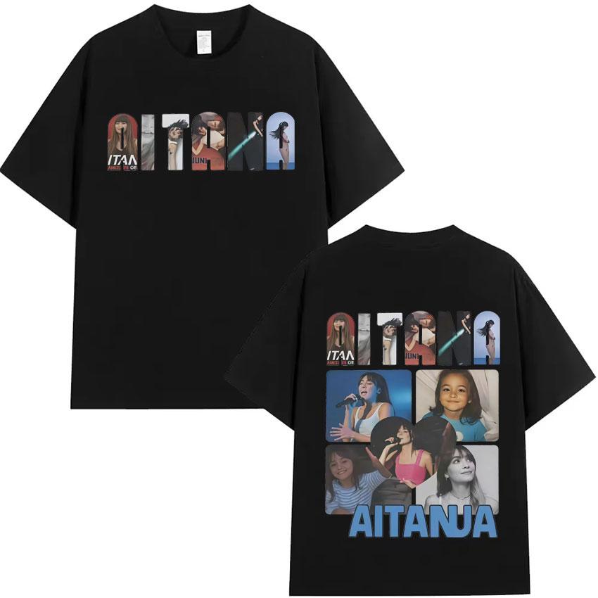 Summer Hot Sale Trendy 2025 Singer Aitana Ocana Tour Hippie T Shirts Cotton Tshirt Mens Y2K Casual Short Sleeves Tops Streetwear