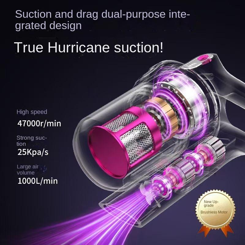 1PC Household Vacuum Sofa Cleaning Floor Large Suction Wireless Hand-held Bed Duster, Rod Vacuum, Three Assembly Modes