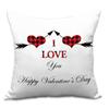 Valentine's Day Letters Black and White Cotton Linen Super Soft Peach Leather Velvet Pillowcase Sofa Home Cushion Cover