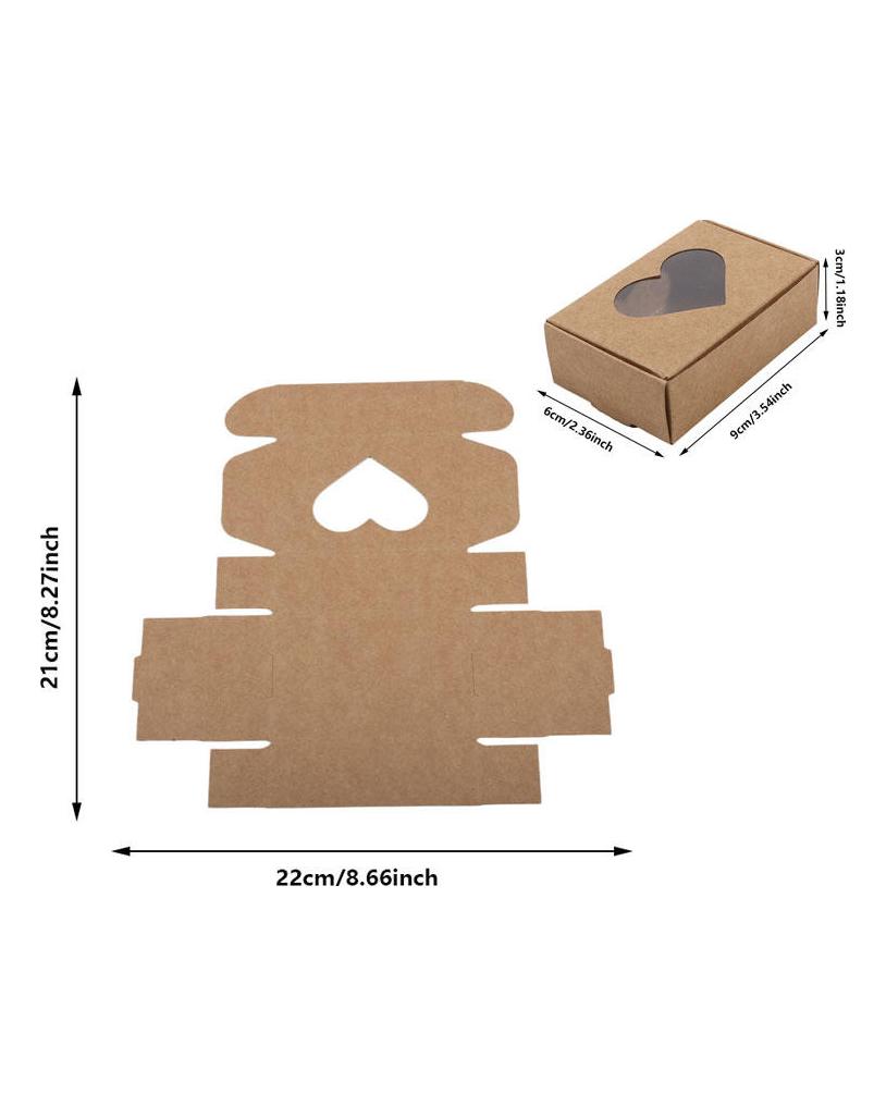 25KS Kraft papírová krabička s průhledným okénkem Domácí krabičky Dárky Balení Krabičky na sušenky Balení Krabička bonboniéra Dárek k narozeninám