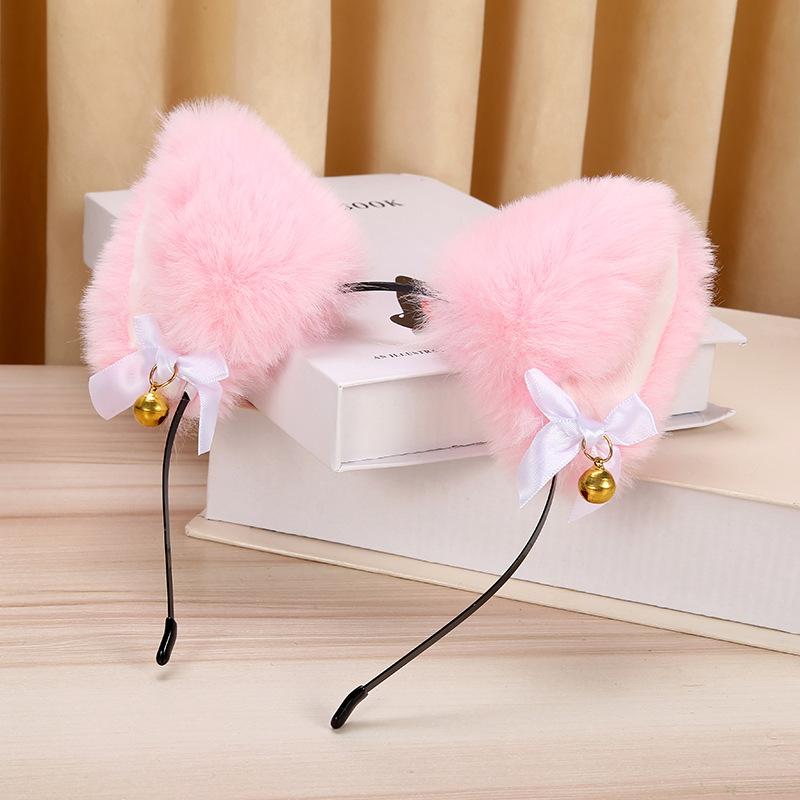 1PC Cat Ear Bow Headband Necklace Claw Gloves Cosplay Plush Bell Hairband Women Girl Masquerade Party Headwear Hair Wholesale