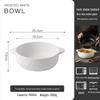 White Double-Ear Ceramic Soup Bowl, Large Noodle/Fish Basin, Anti-Scald, High-End Feel for Home Use