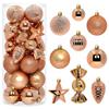 StarryLights Christmas Tree Ornaments Set In Rose Gold