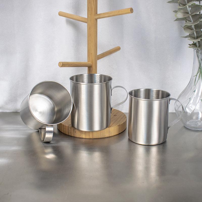 304 stainless steel water cup with handle random cup camping outdoor single-layer coffee cup beer cup large-capacity mouth cup