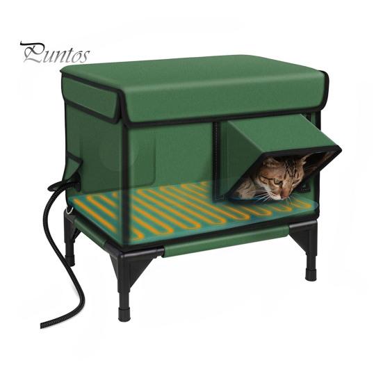 

Уличный обогреваемый домик для кошек, зимний, защищенный от непогоды, приют для диких кошек с грелкой, большой обогреваемый домик для кошек для наружной утепленной защиты S