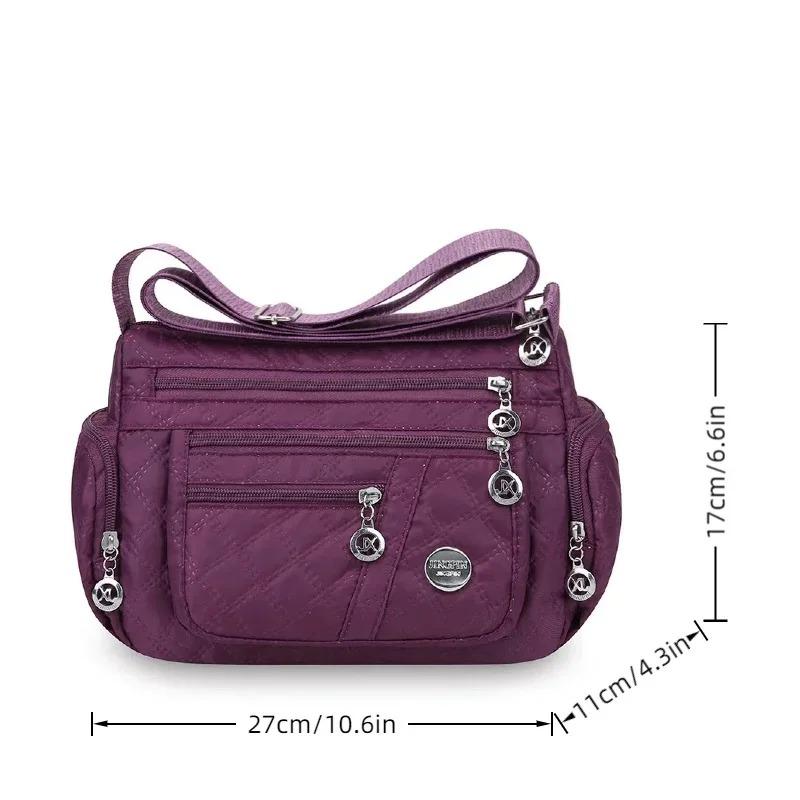 Borsa a tracolla da donna di grande capacità impermeabile resistente all'usura con tasche multiple per pendolarismo e tempo libero all'aperto