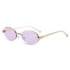 Xiaomi Women Rimless Oval Sunglasses UV400 Gold Alloy Temples Multi Color Retro Fashion Shades