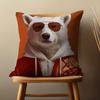 Dress Art Cartoon Bear Pillow Case Living Room Sofa Cushion Cover Suitable For Home Bedroom Decoration And Protector