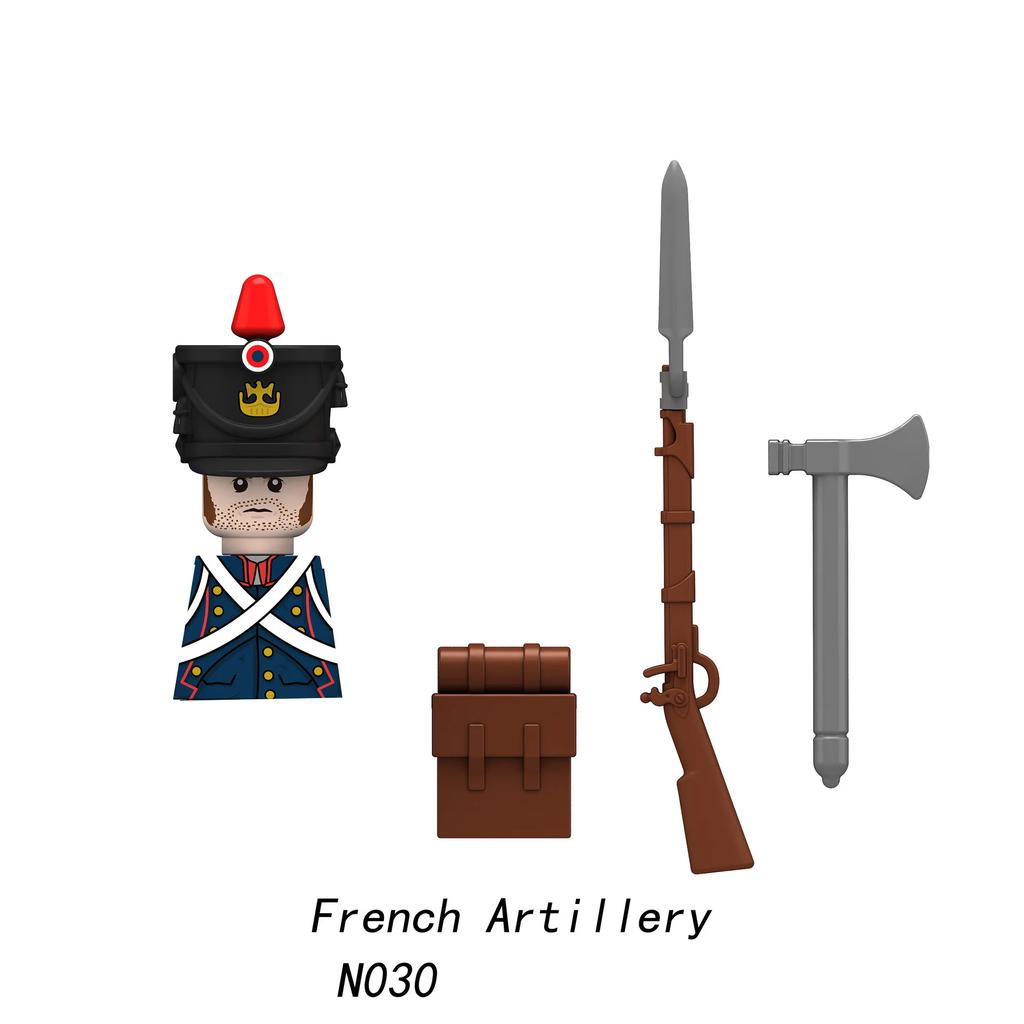 Napoleonic Wars Military Soldiers Building Blocks British France Prussia Cavalry Army Russian Infantry Figures Bricks Kids Toys