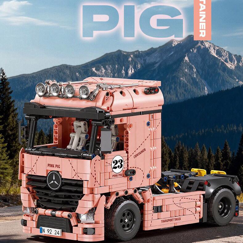 1000PCS+ American Truck Cab Building Blocks Large Tractor Unit Model Educational Assembly Toy Car for Children Holiday Gift