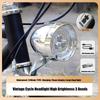 Retro Bike Headlight USB Rechargeable Classic Mountain Bicycle Front Light 3 LED Road Bike Headlamp Cycling Accessories