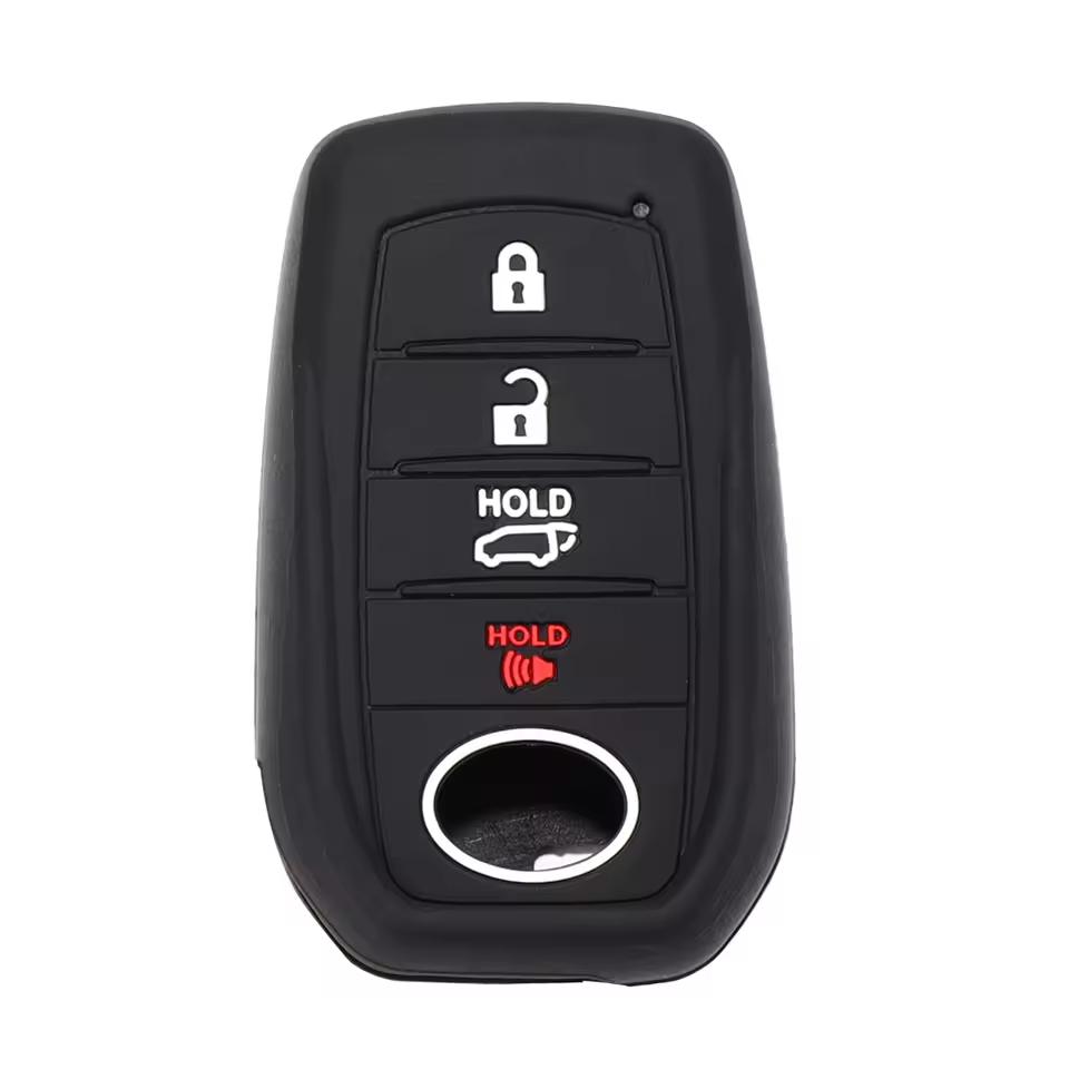Suitable For Toyota Rav4 Corolla Camry Highlander Prius Car Key Case Silicone Key Fob Cover Remote Control Alarm Key Protector