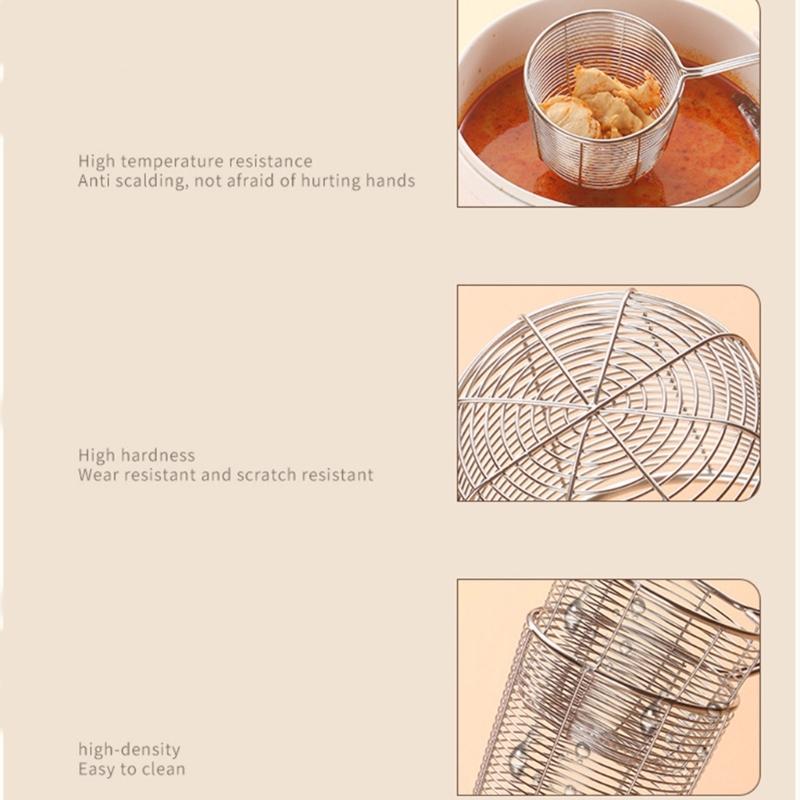 Rustfritt Stål Dypere Dørslag Skumskje Ergonomisk Håndtak Dørslag Skje Husholdnings Kjøkken Matlagingsutstyr