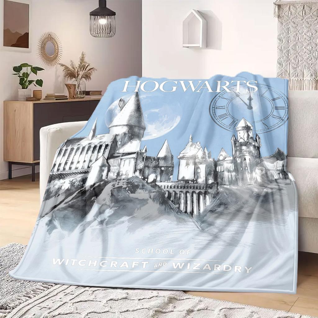 HarryPotter Flannel Blanket Cartoon for Sofas Beds Bedrooms Chairs Travel Picnics Print Home Decor New