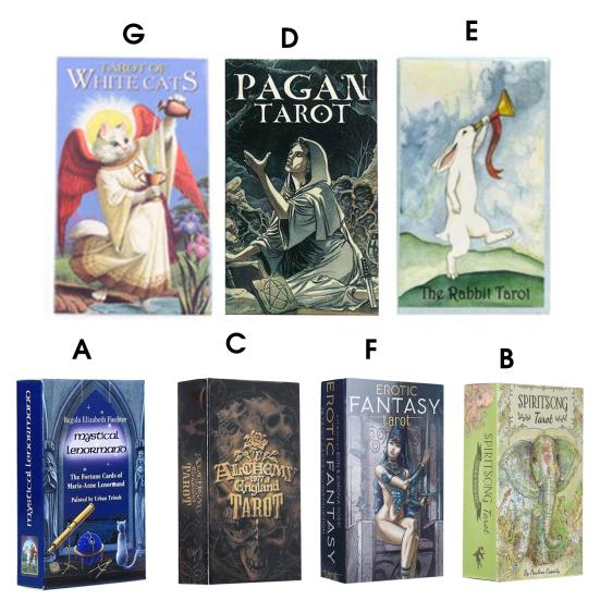 Tarot Decks English Wear Resistant Lightweight Augury Witch Energy Oracle Paper Cards Table Game for Daily Use
