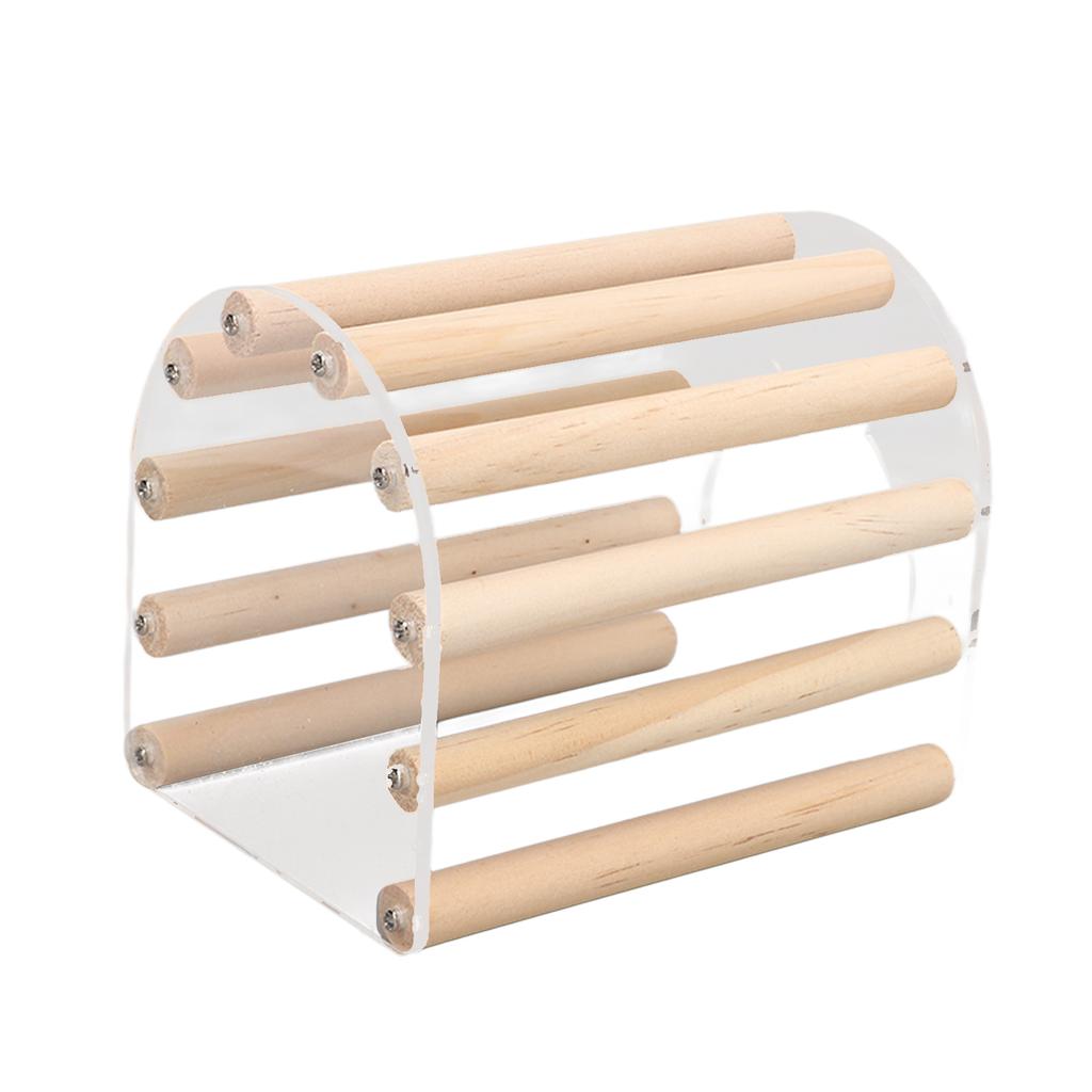 Hamster Wooden House Transparent Acrylic Hamster Hideout Sleeping Hut for Golden BearS