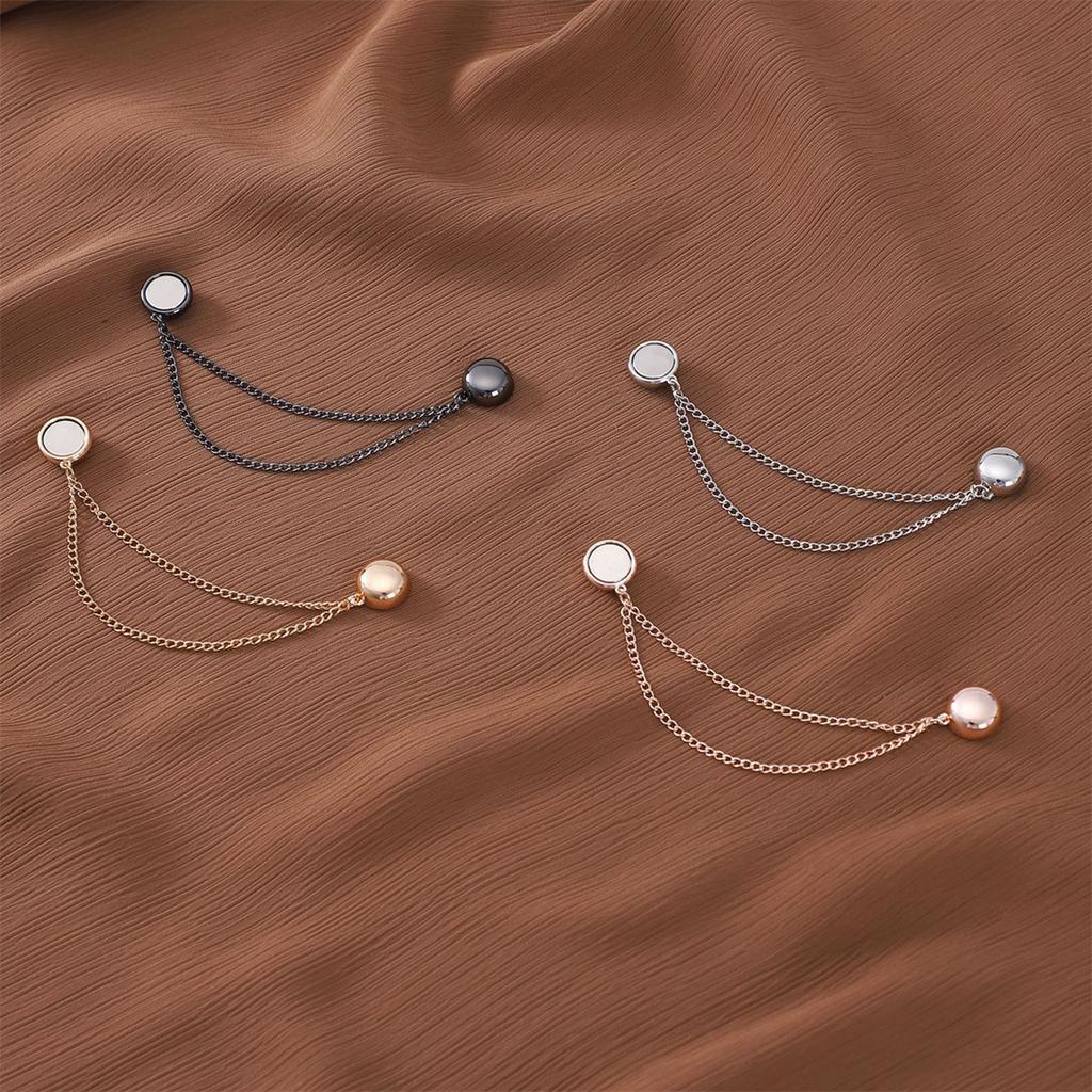 Magnetic Buckle Fashion Jewelry for Women Sweater Shawl Clips Long Chain Scarf Collar Pin for Women Girl Clothing Dress