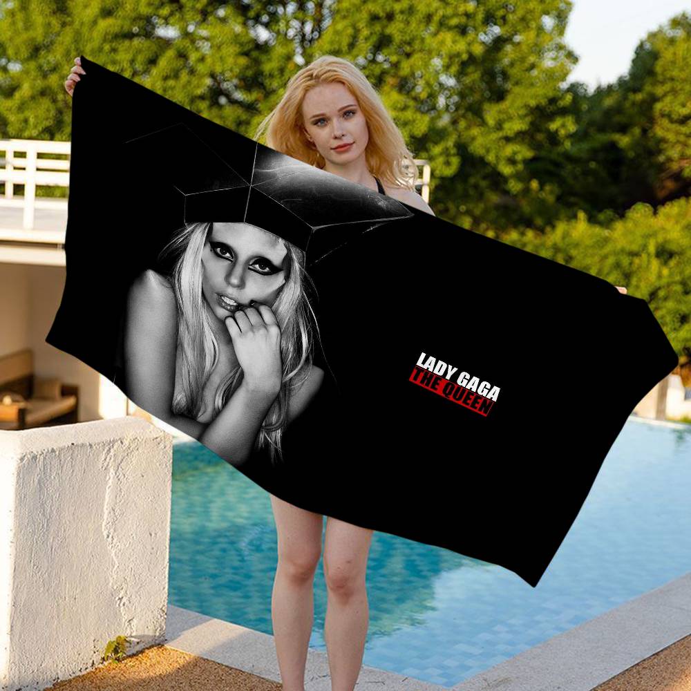 Singer L-Lady G-Gaga Big Microfiber Beach Towels Quick Dry Towel Sand Beach Towels Pool Towel for Travel Swim Pool Yoga