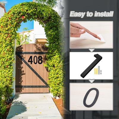 Modern 3D House Numbers Heavy Duty Rust-proof Simple Installation Modern House Address Numbers for Outside Home Front Door