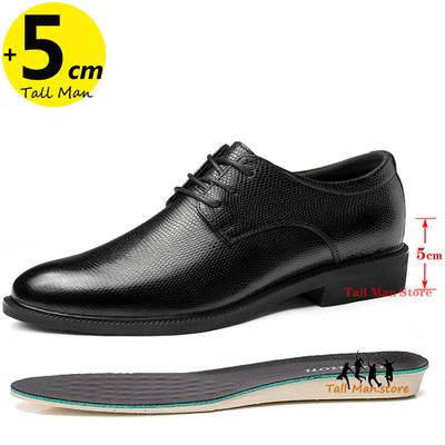 Man Formell Business Läder Hisskor Höjdökning Innersulor 5Cm Klänning Män Plus Storlek 36-47