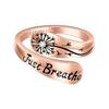 Just Breathe Dandelion Ring Adjustable Zinc Alloy Hope Ring Inspirational Dandelion Ring Encouragement Gift for Women Mother's Day Birthday