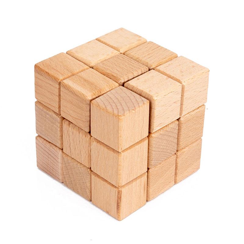 Juguetes Rompecabezas 3D Cubo de Madera Rompecabezas IQ Entrenamiento Lógico Rompecabezas Rompecabezas Montessori Aprendizaje Educativo