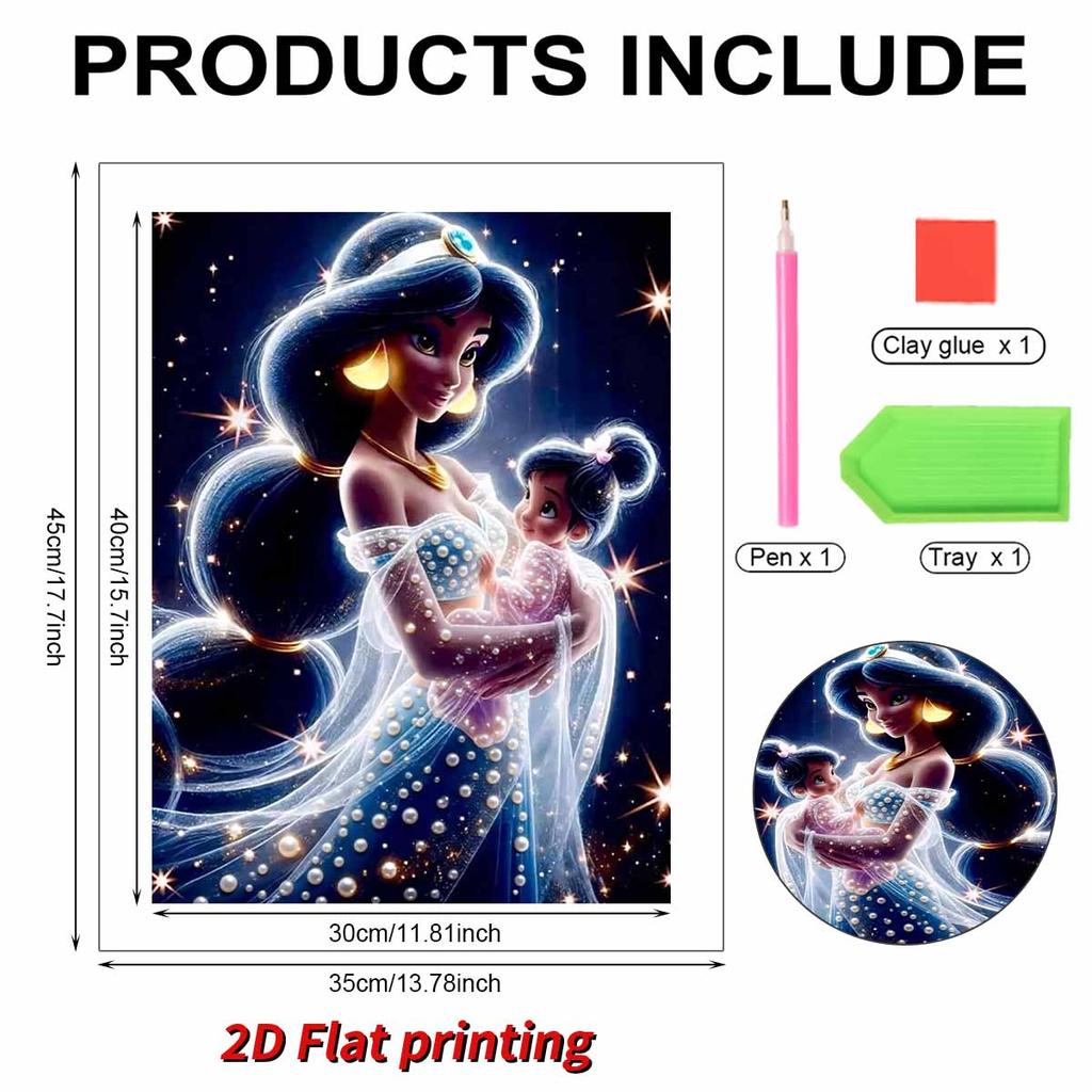 Disney Princess DIY Pearl Diamond Dot Painting Picture Art Crafts Adult Home Decoration Art Diamond Painting 35x45cm Frameless