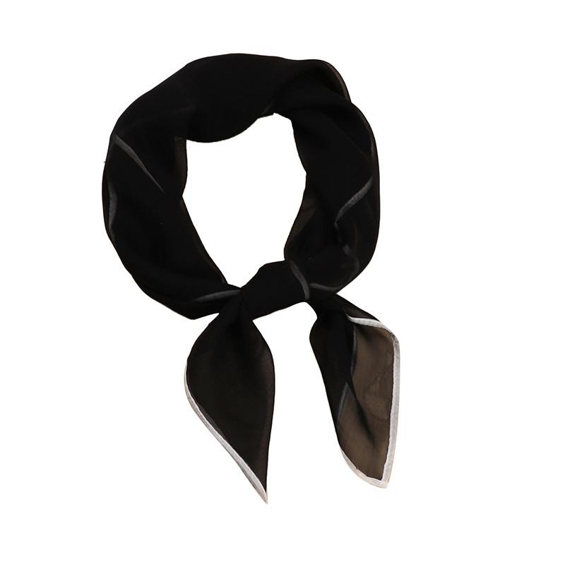 Fashion Simulated Silk Scarf Women's Simple Style Solid Color Thin Cloud Pattern Scarf Small Square Scarf