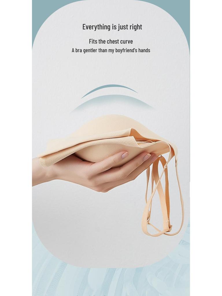 Women's Seamless Sports Bra: Thin Strap, Side Support, Anti-Sag, Fixed Cup, Plus Size, Large Bust, Beautiful Back Design