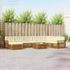 Outdoor Sofa Set 9 pcs Natural & Cream Solid Acacia Wood