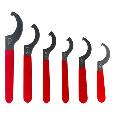 AeKeatDa 6-Piece Adjustable Wrench Spanner Hook Wrench Tool Coilover Wrench Set for C32/ER40/ER32/ER25/APU16/APU13