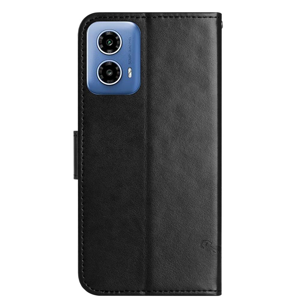 For Motorola Moto G35 5G Case Wallet Stand Imprinted Butterfly Flower PU Leather Phone Cover